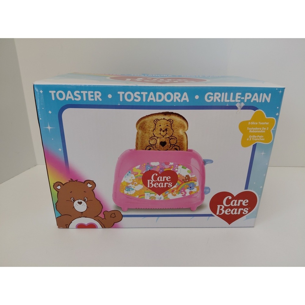 New in Box PINK Care Bears 2 Slice Retro Toaster Tenderheart Bear Stamped Toast‎